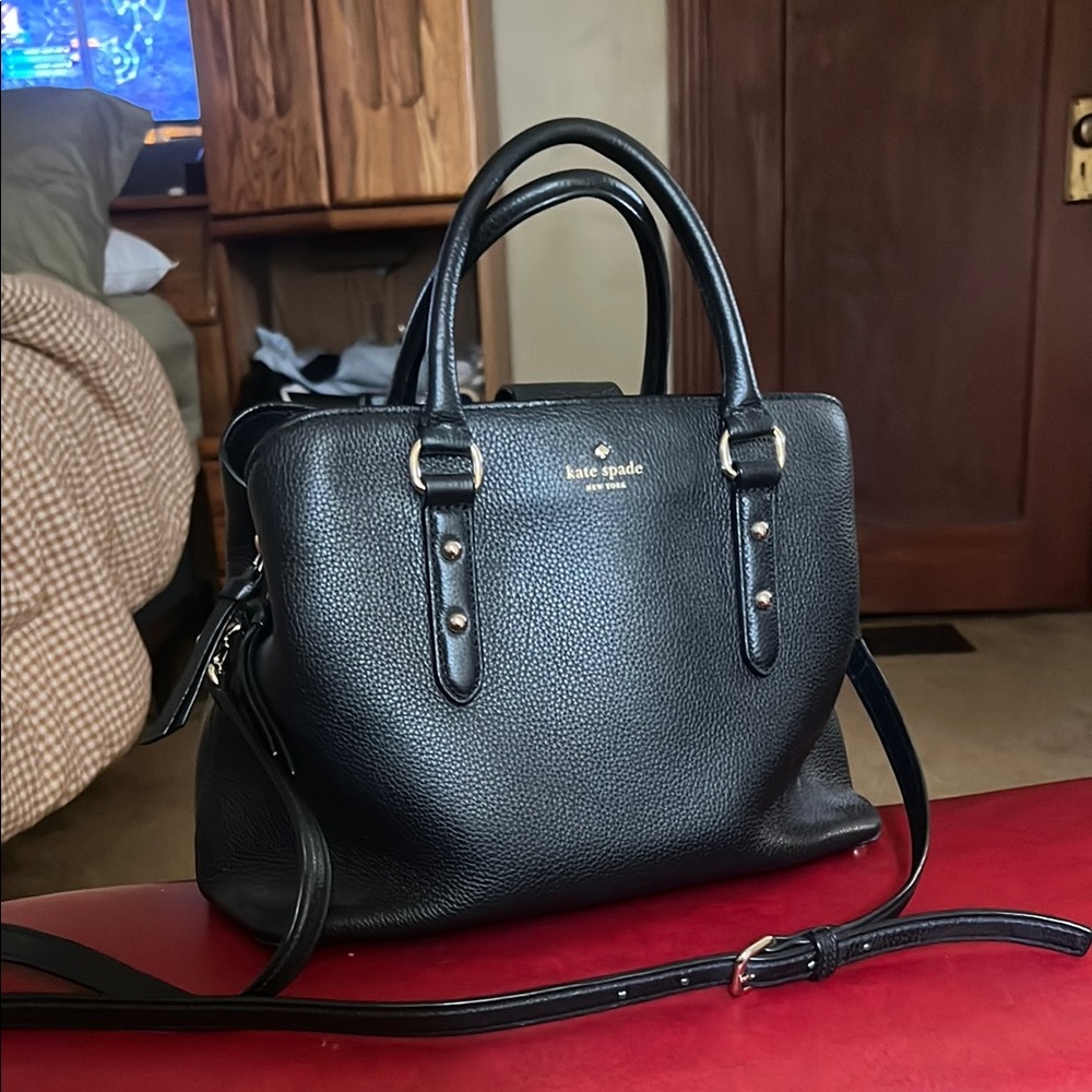 Kate Spade Black Pebbled Leather Satchel
